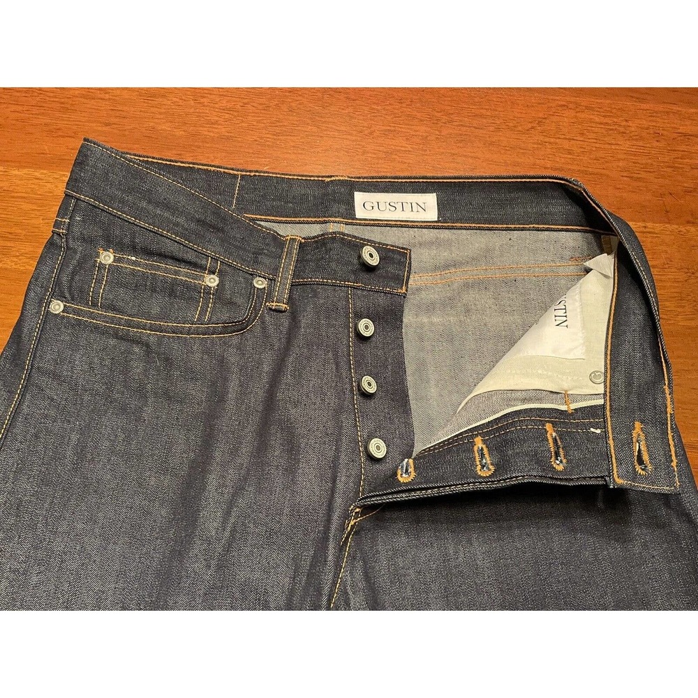 32 Gustin California Straight Selvedge Dark heavy Blue Jeans Denim